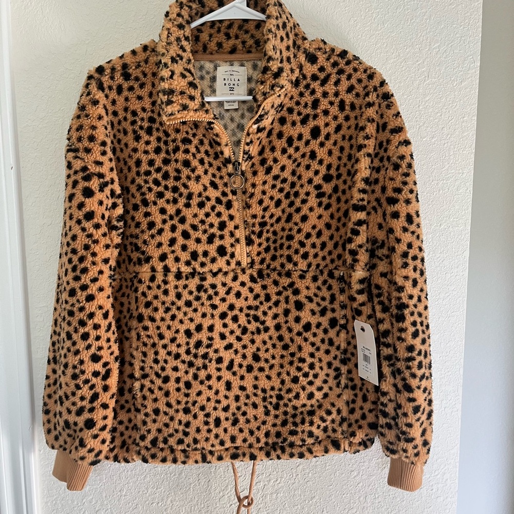 Billabong Tan and Black Fleece Hoodie